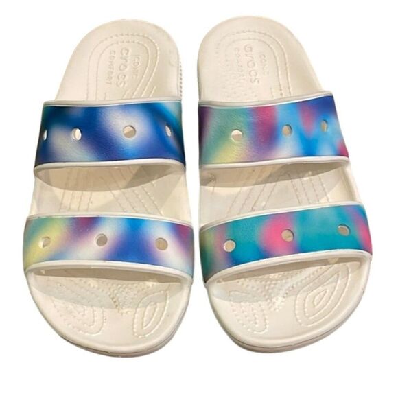 Crocs Classic Two Band Slide Sandal Shoes Unisex Size M6 W8 207771 Comfort - Picture 1 of 12